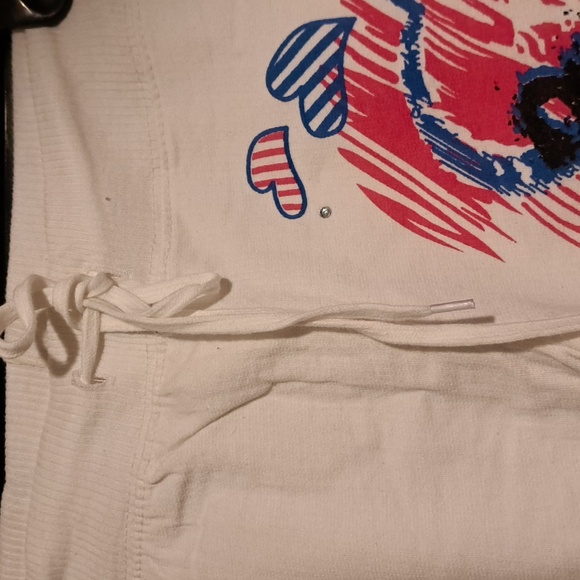 NWT White Women's Cargo capri. Beach style Short pants & pink blue design - Picture 4 of 6